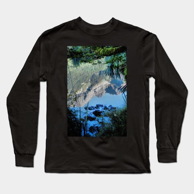 Mirror Lakes #2, New Zealand Long Sleeve T-Shirt by Carole-Anne